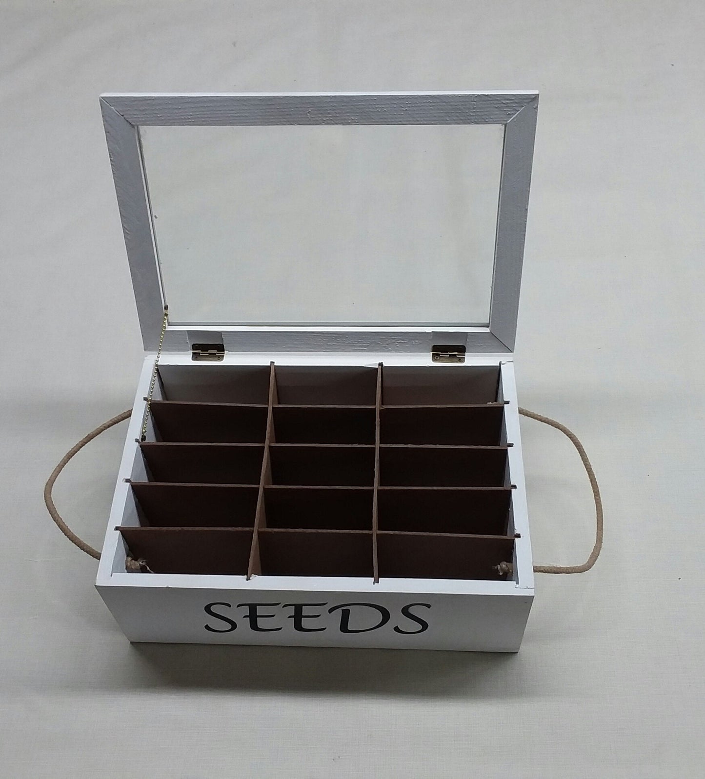 Wood Seed Box recycled wood and glass