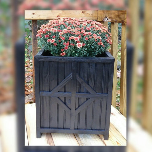 Outdoor Wood  Garden Planter 20 " XL Quilt Pattern