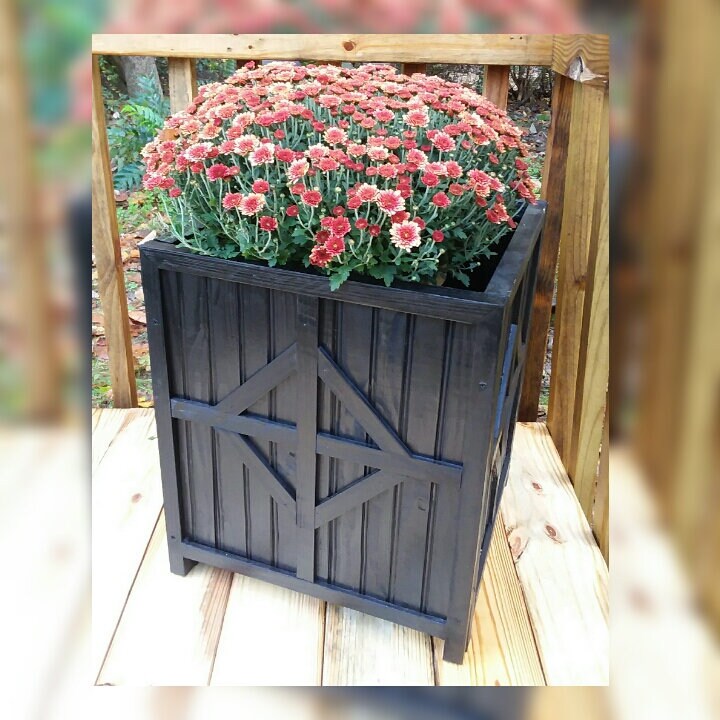 Outdoor Wood  Garden Planter 20 " XL Quilt Pattern