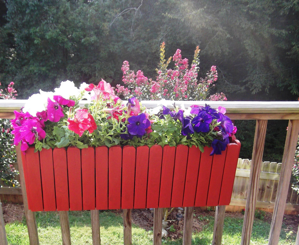 Round Top Picket  Window Box  Wood Planter