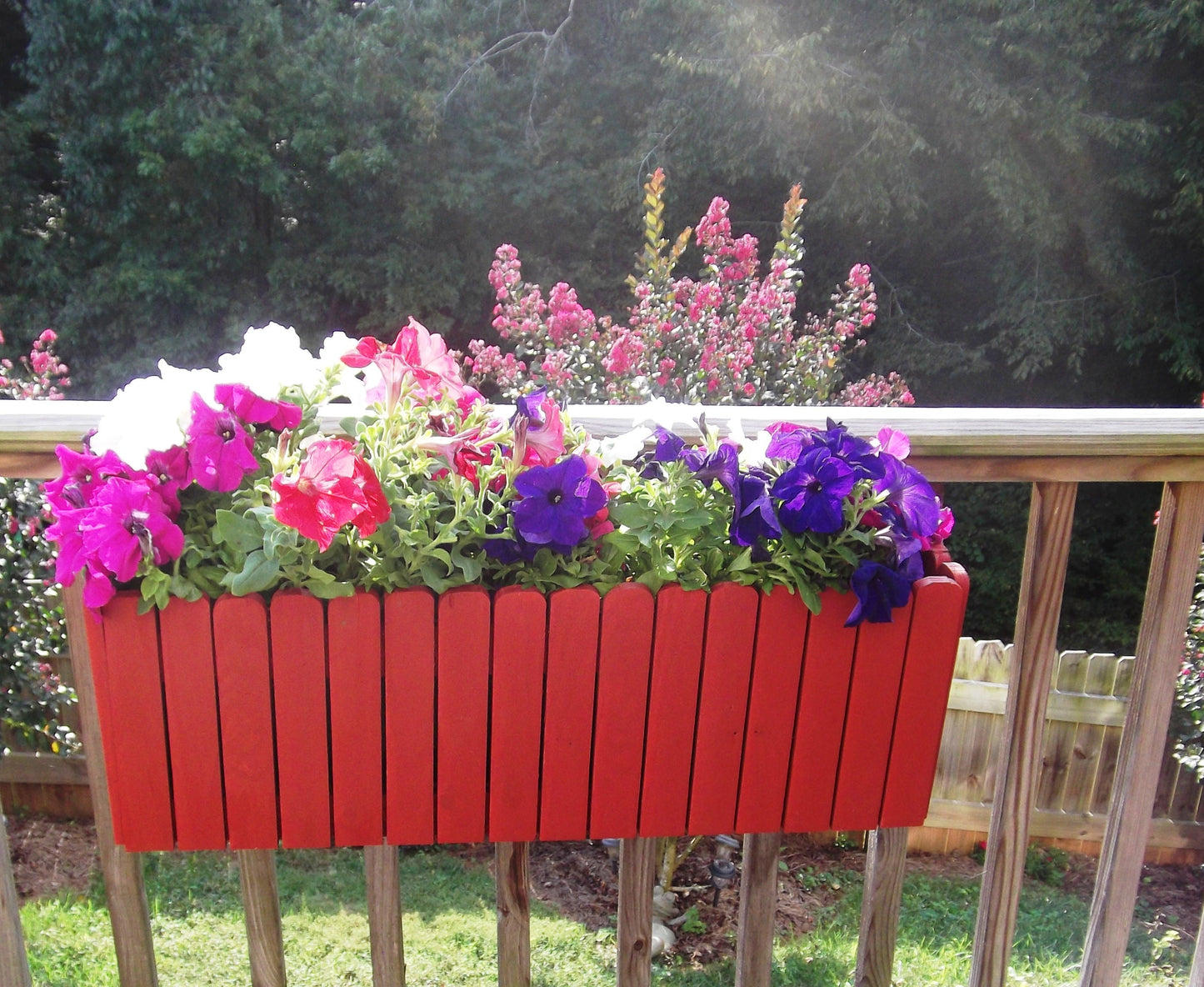 Round Top Picket  Window Box  Wood Planter