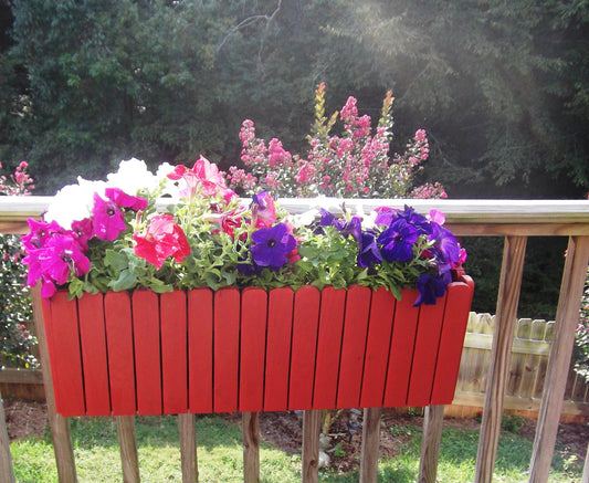 Round Top Picket  Window Box  Wood Planter