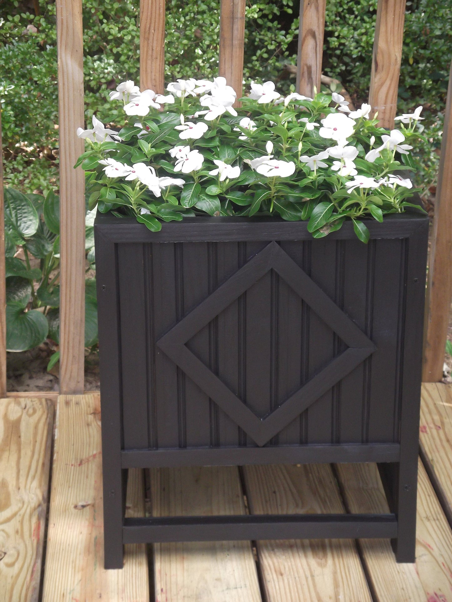 Diamond wainscot Large Planter Box, Wooden Planter