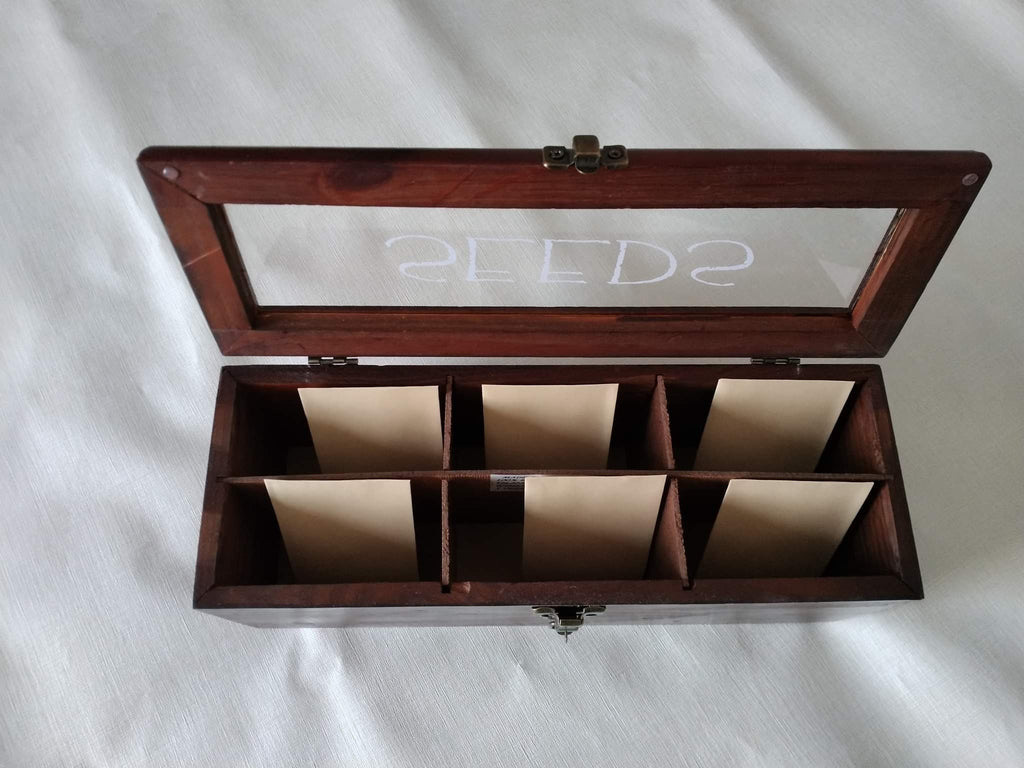 Seed Box | Handcrafted wooden seed saver |Cherry Stained  | Environmental Friendly garden accessory