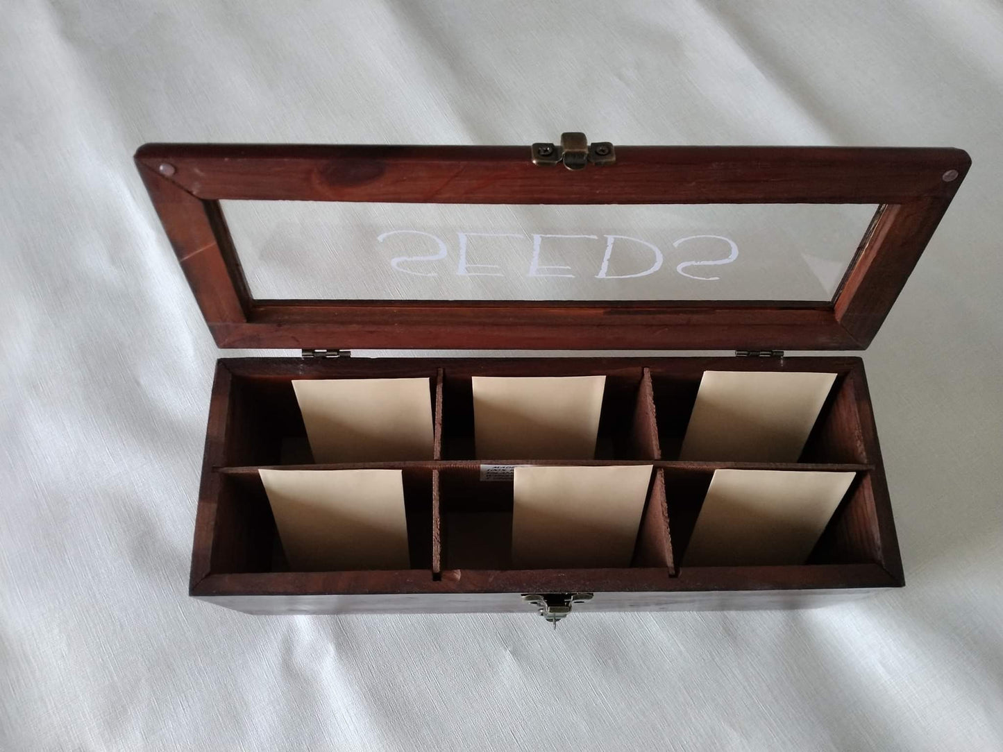 Seed Box | Handcrafted wooden seed saver |Cherry Stained  | Environmental Friendly garden accessory
