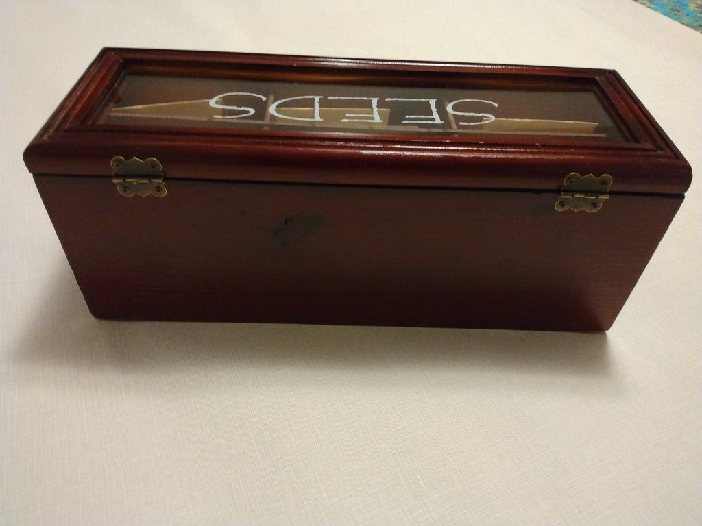 Seed Box | Handcrafted wooden seed saver |Cherry Stained  | Environmental Friendly garden accessory