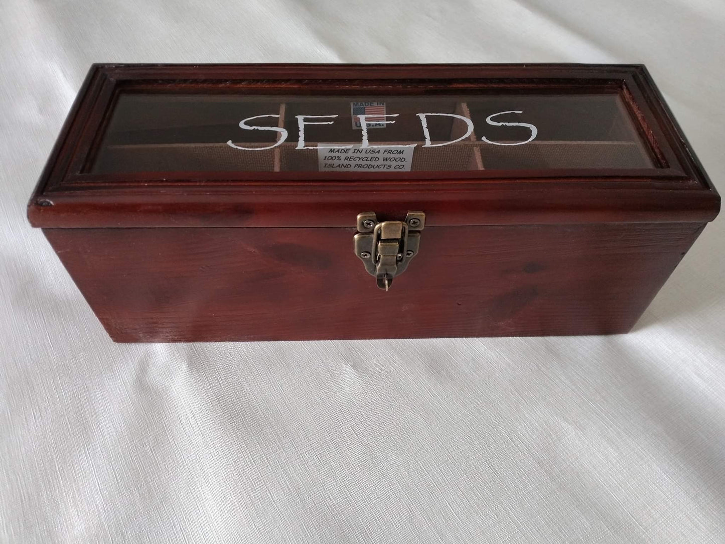 Seed Box | Handcrafted wooden seed saver |Cherry Stained  | Environmental Friendly garden accessory