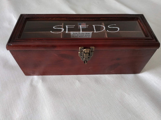 Seed Box | Handcrafted wooden seed saver |Cherry Stained  | Environmental Friendly garden accessory