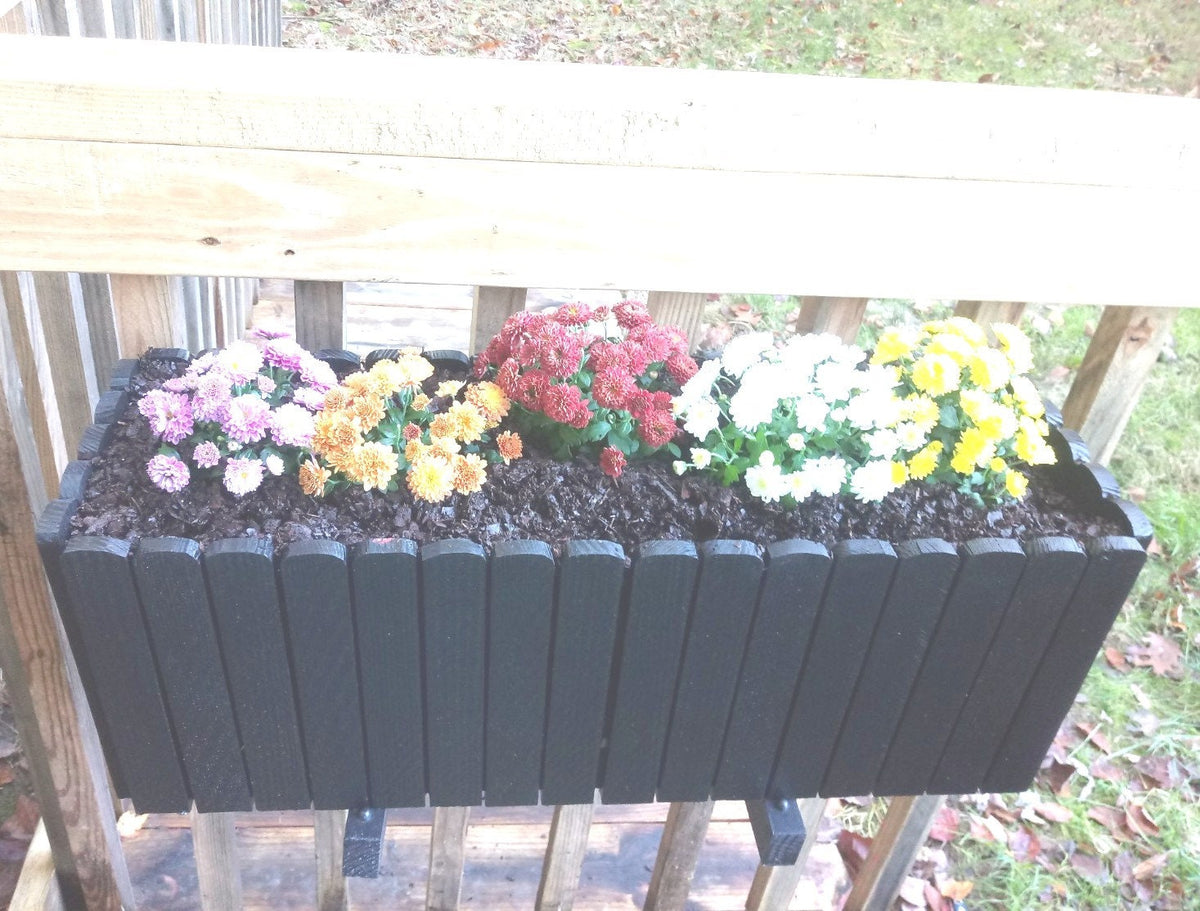 Round Top Picket  Window Box  Wood Planter