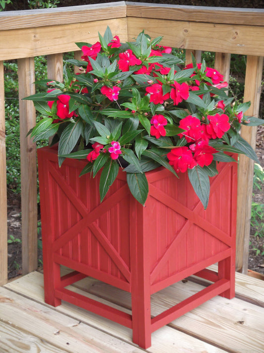 Decorative Planter Box 20" Crossbuck, Wooden Planter Box Large Planter Box, Wooden Planter, Wood Planter Box, 0utdoor Planter