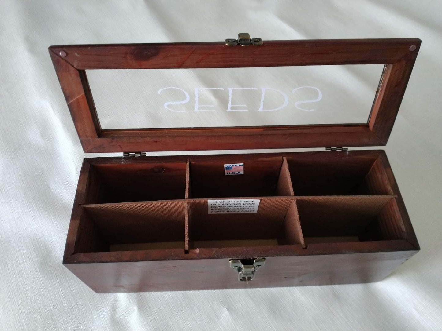 Seed Box | Handcrafted wooden seed saver |Cherry Stained  | Environmental Friendly garden accessory