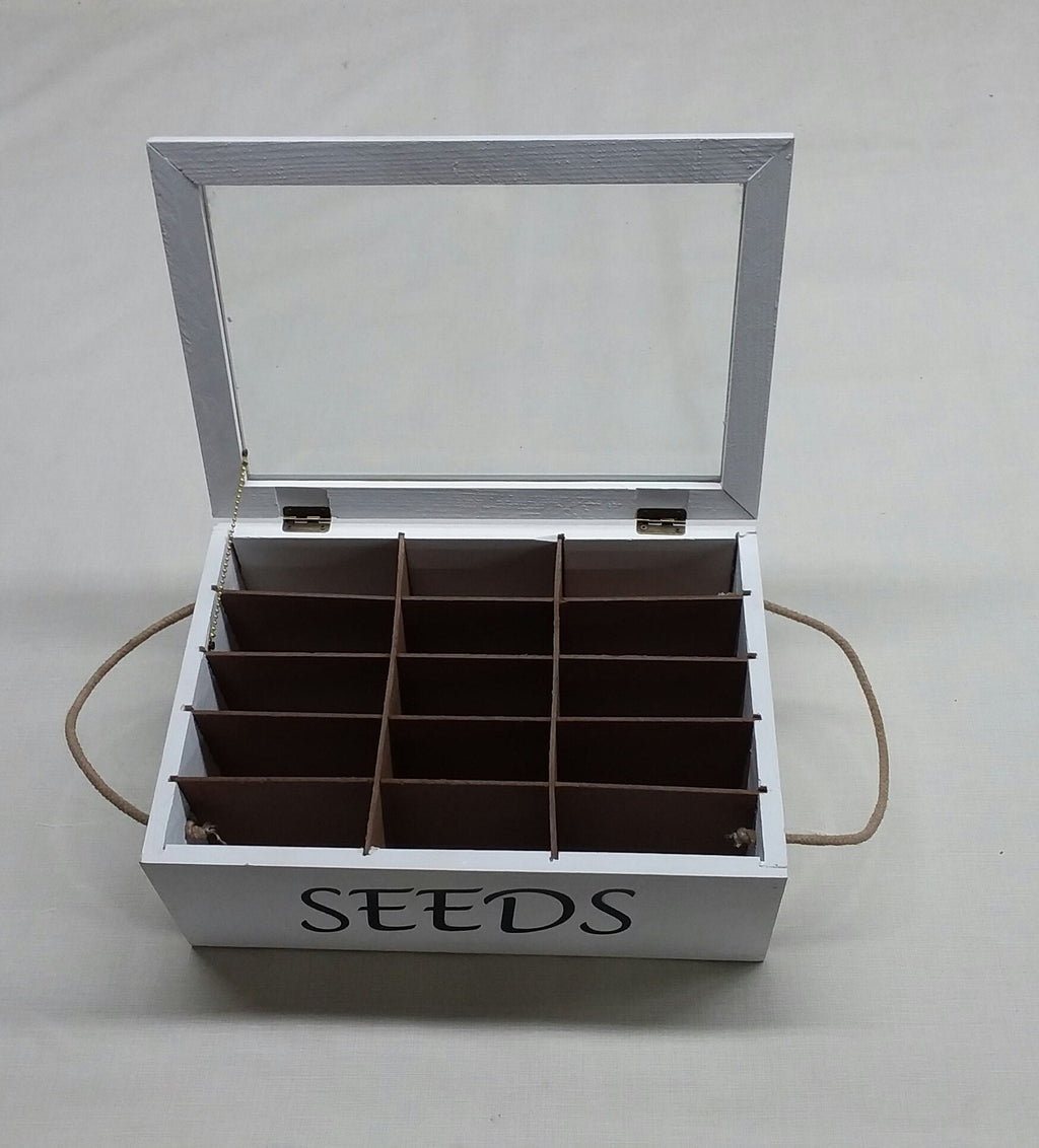 Wood  Seed Box recycled wood and glass