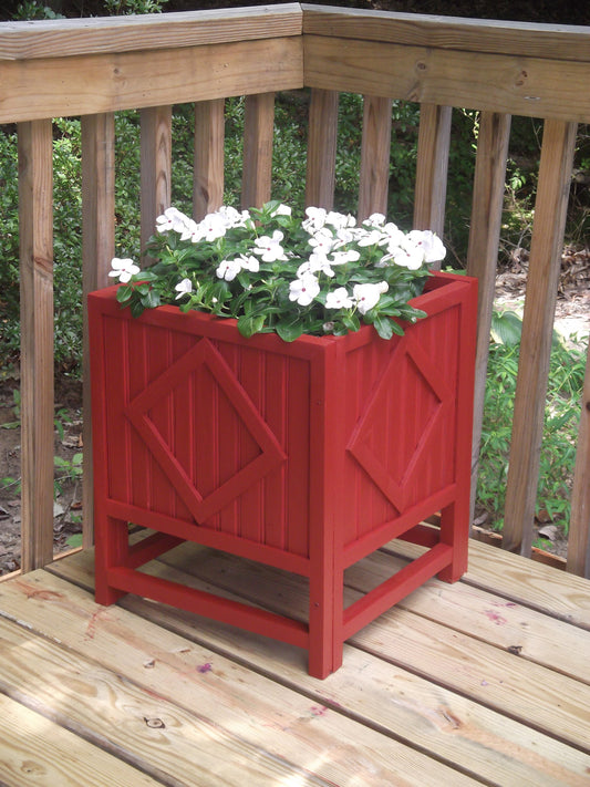 Diamond wainscot Large Planter Box, Wooden Planter